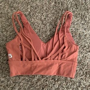 Burnt orange BuffBunny monarch sports bra
